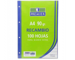 RECAMBIO PREMIER PAUTA A4 100H 90GR 