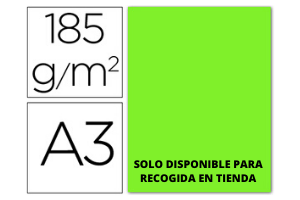 CARTULINA DIN A3 VERDE FLUORESCENTE  185GR GUARRO