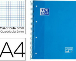 CUADERNO OXFORD EUROPEAN BOOK TURQUESA 