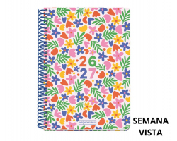 AGENDA ESCOLAR PLUS FLOWERY A5 SV 26-27