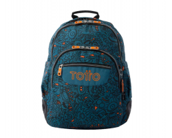 MOCHILA TOTTO AZUL ESTAMPADO RAYOS 42CM