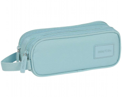ESTUCHE DOBLE SAFTA BASIC AZUL