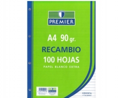 RECAMBIO PREMIER HORIZONTAL A4 100H 90GR 