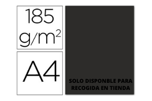 CARTULINA DIN A4 NEGRA 185GR GUARRO -1UN