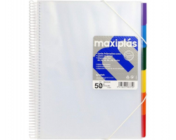 CARPETA ESPIRAL 50 FUNDAS MAXIPLÁS CON SEPARADORES