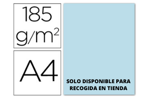 CARTULINA DIN A4 AZUL CIELO 185GR GUARRO -1UN