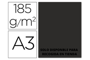 CARTULINA DIN A3 NEGRO 185GR GUARRO