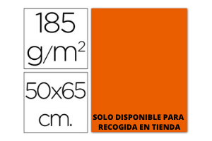 CARTULINA MANDARINA  50x65CM -185GR. 1UN