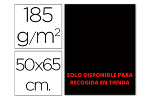 CARTULINA GUARRO NEGRA 50x65CM -185GR. 1UN