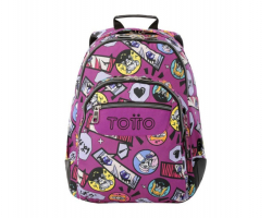 MOCHILA TOTTO KITSUNE ROSA 44CM