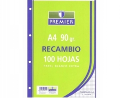 RECAMBIO PREMIER CUADROS A4 100H 90GR 