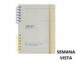 AGENDA ESCOLAR MR PLUS GRIS A5 SEMANAL 26-27 SV