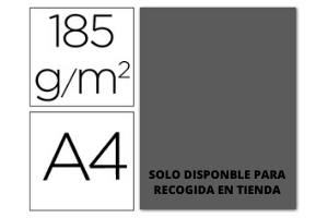CARTULINA DIN A4 GRIS PLOMO 185GR GUARRO -1UN